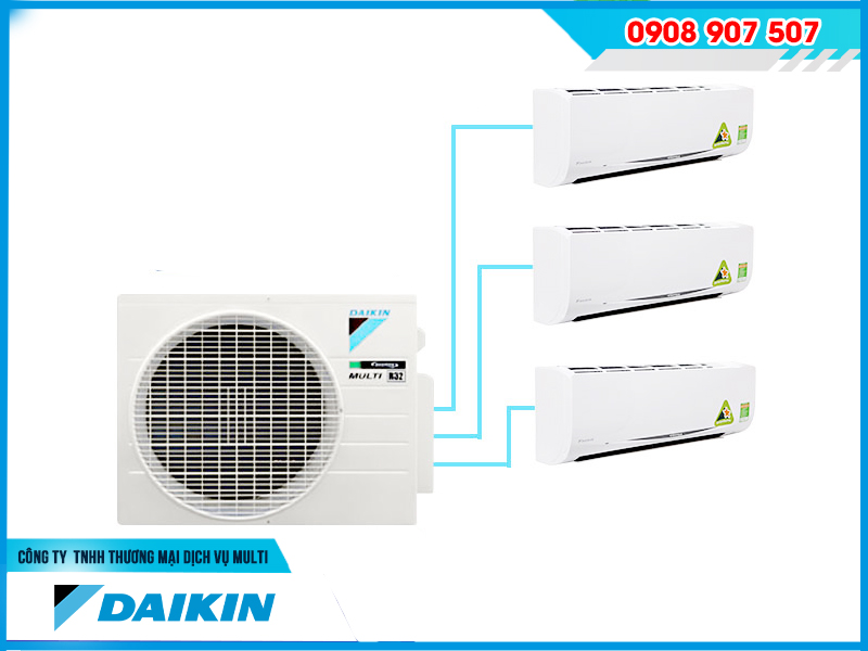 Lắp đặt Máy lạnh Multi Daikin 1 dàn nóng kết nối 3 dàn lạnh như thế nào? 